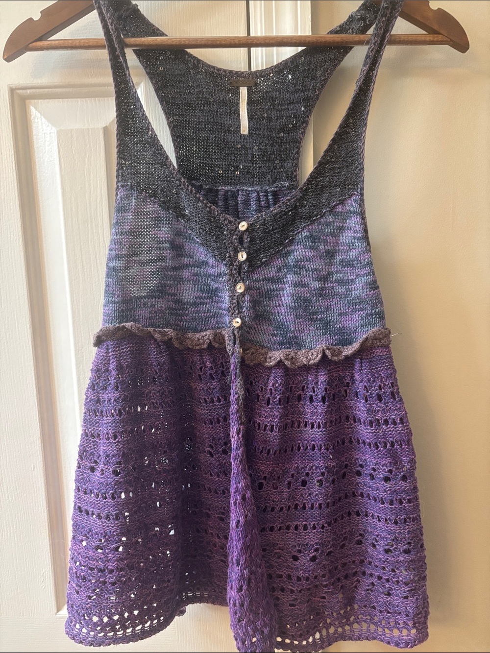 Purple Crochet Racerback Tank Top